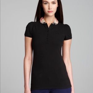 BURBERRY Brit Pique Black Polo Shirt Size Large